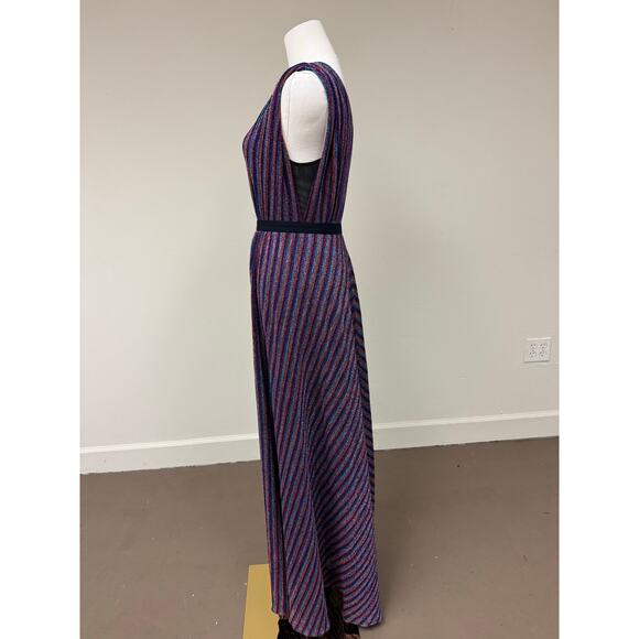 BCBGMAXAZRIA Metallic Multicolor Knit Sleeveless V-Neck Maxi Dress Size XXS - Picture 5 of 8